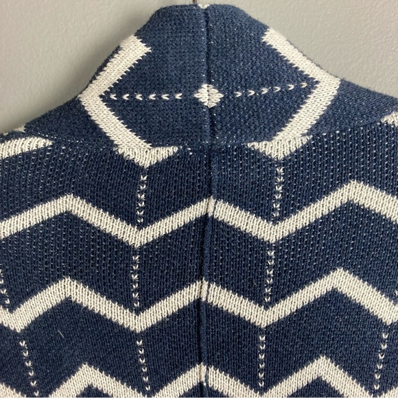 Margaret O'Leary Cardigan Chevron Stripes Blue & Winter White extra small Cotton - Picture 6 of 11